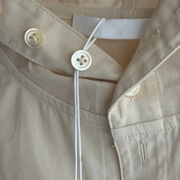 Helmut Lang Men's Beige Hoodie Shirt/Button-Up Shirt